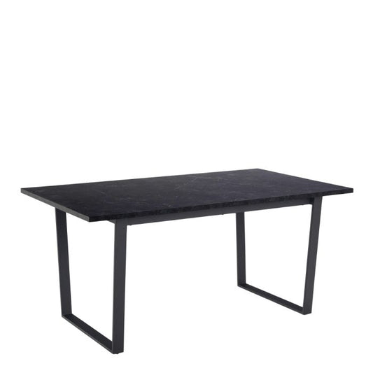 Amber Dining Table with Black Marble Top & Black Legs