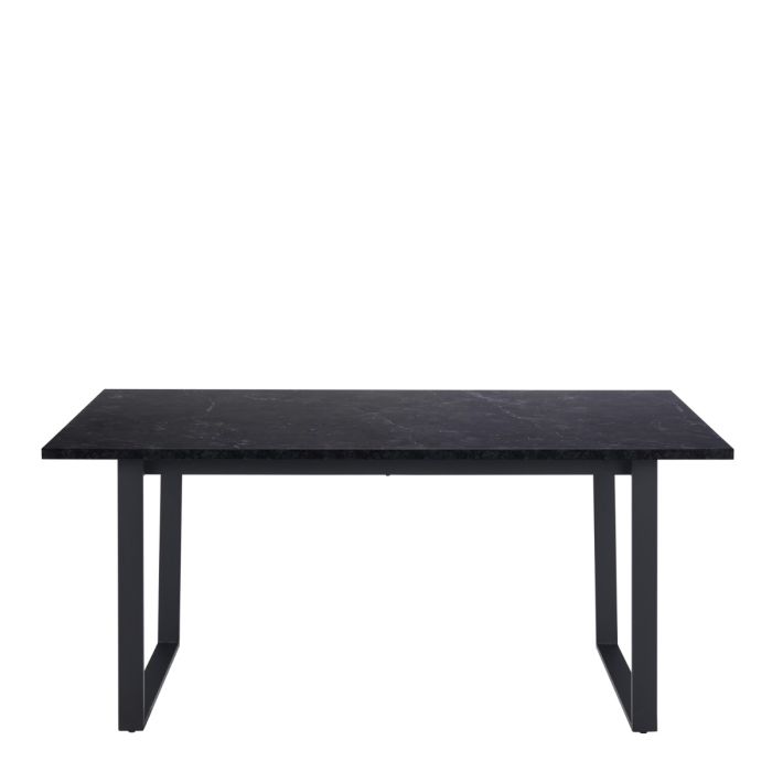 Amber Dining Table with Black Marble Top & Black Legs