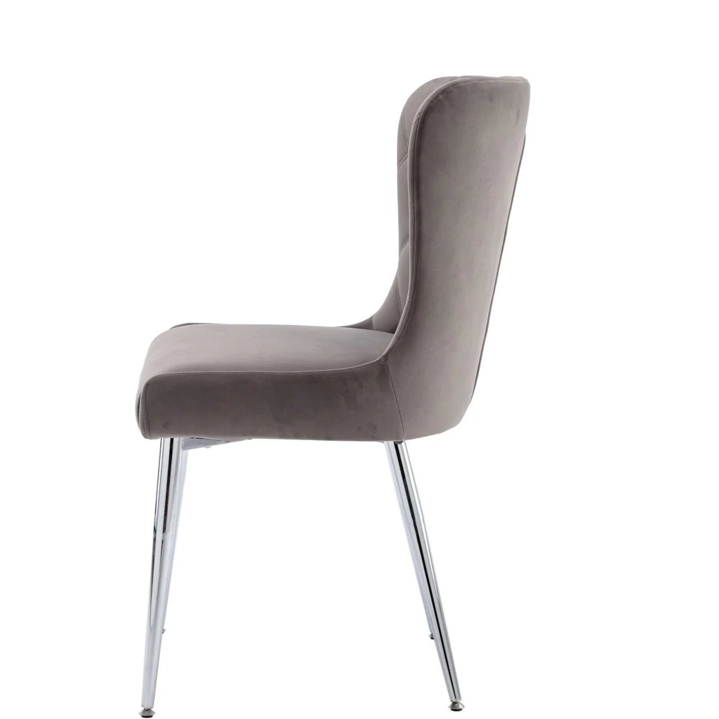 Grey Velvet Button Back Dining Chair