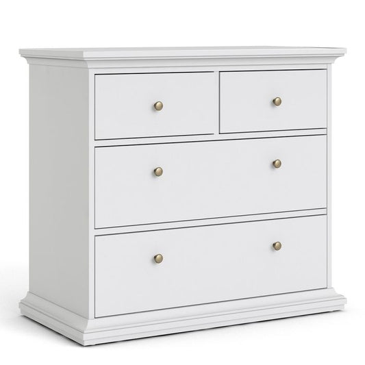 Perth Chest Of 4 Drawers In White