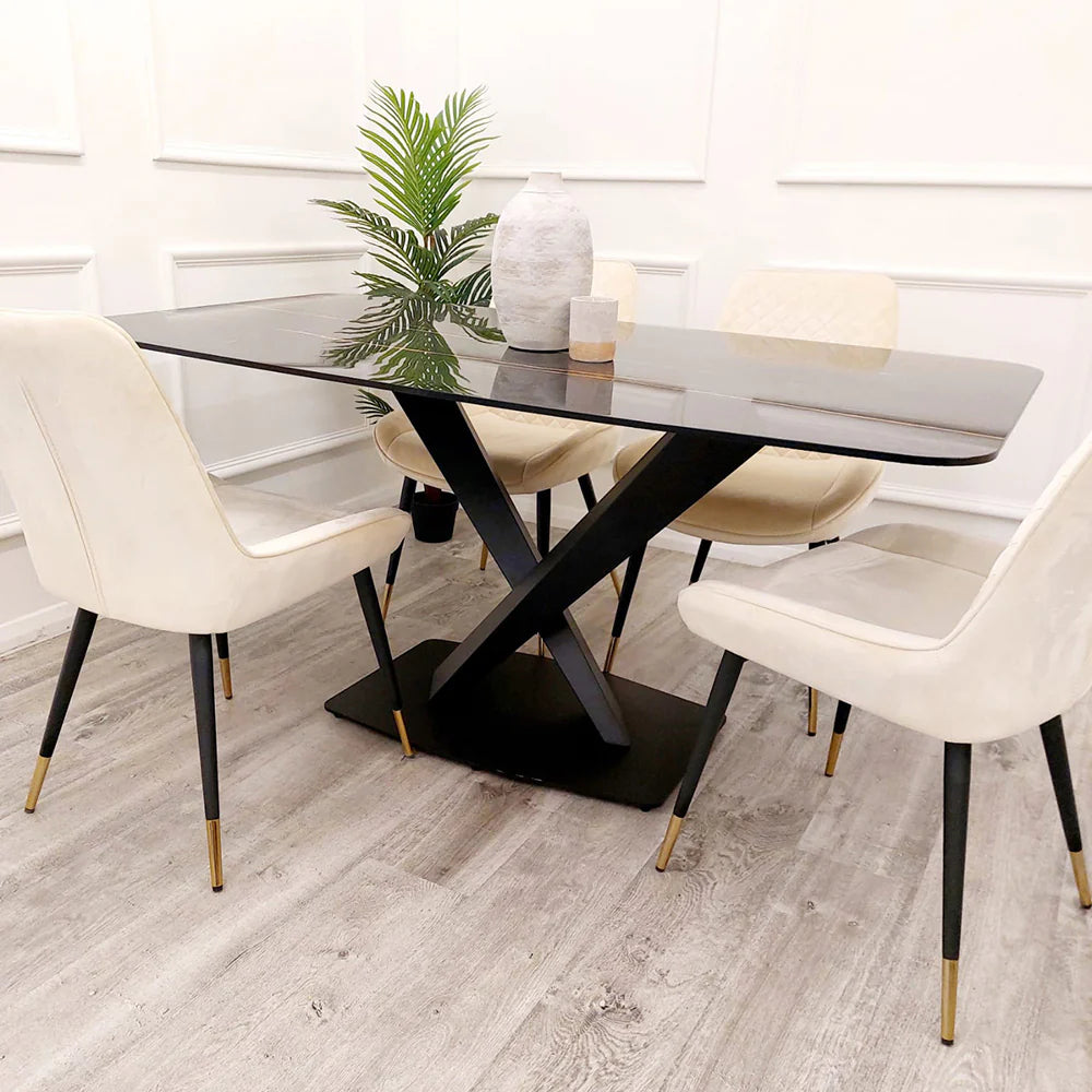 Apollo 1.6 Black Dining Table with Black Sintered Stone